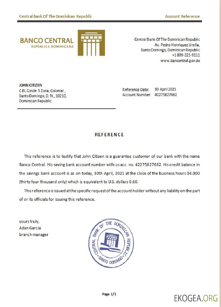 Dominique , Central Bank , reference